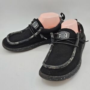 Hey Dude hard to find wally pixel black shoes mens 8